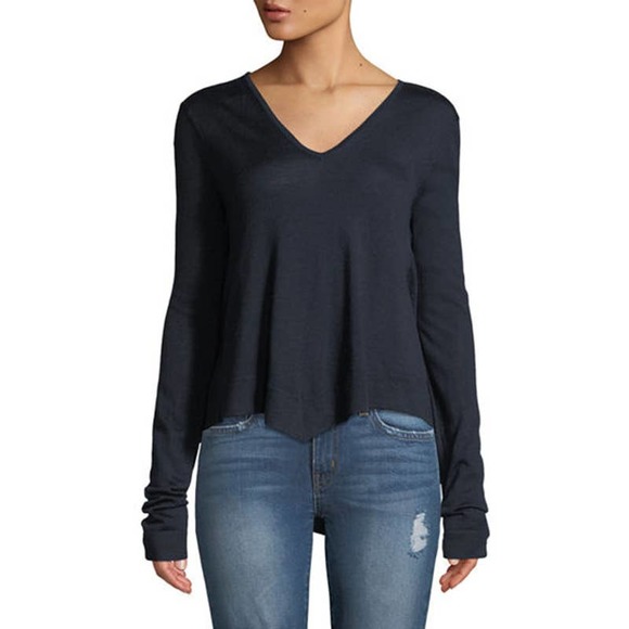 DEREK LAM Ventura Wool Blend V-Neck Sweater M - Picture 1 of 11